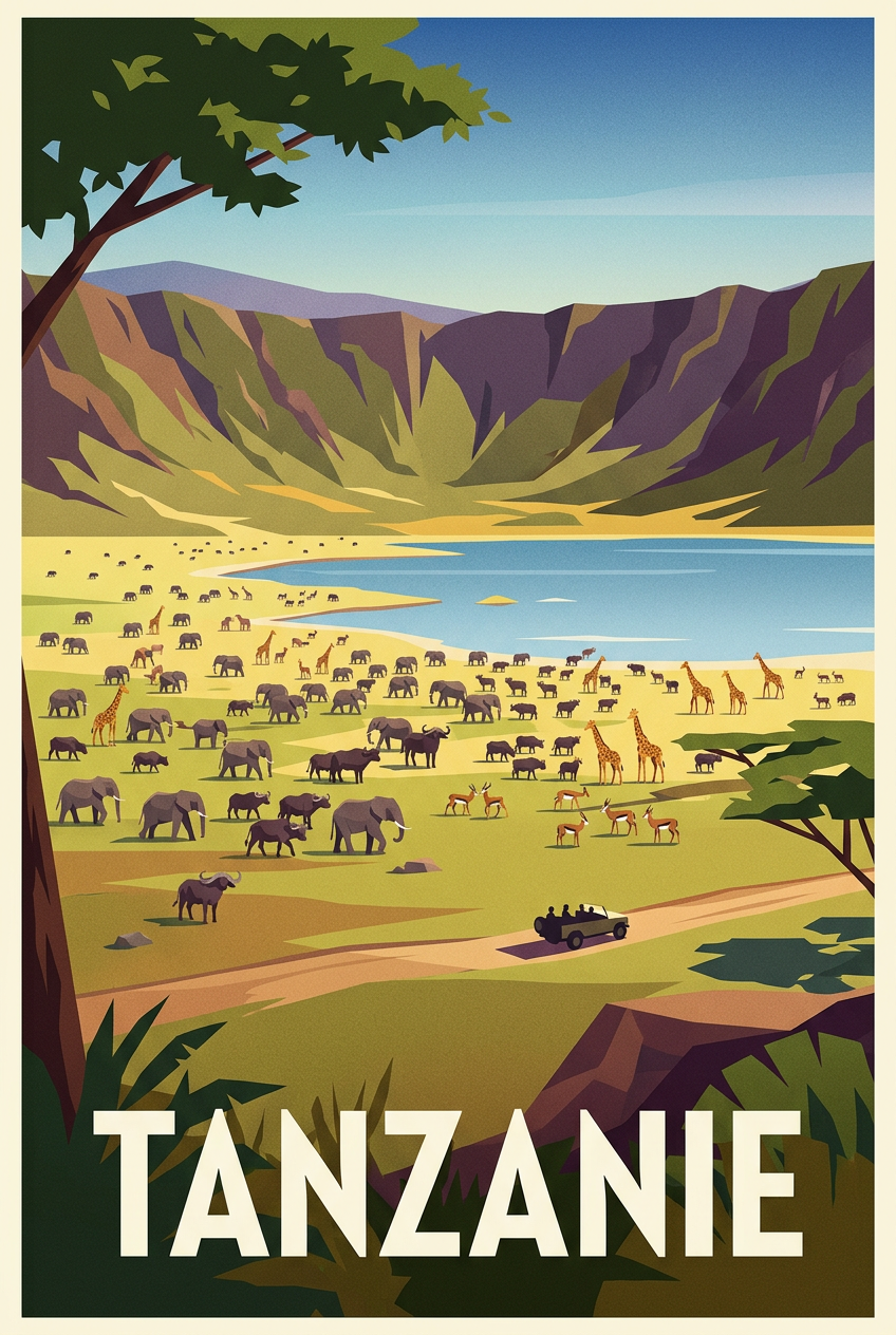 Poster de Tanzanie, poster safari africain | Afich