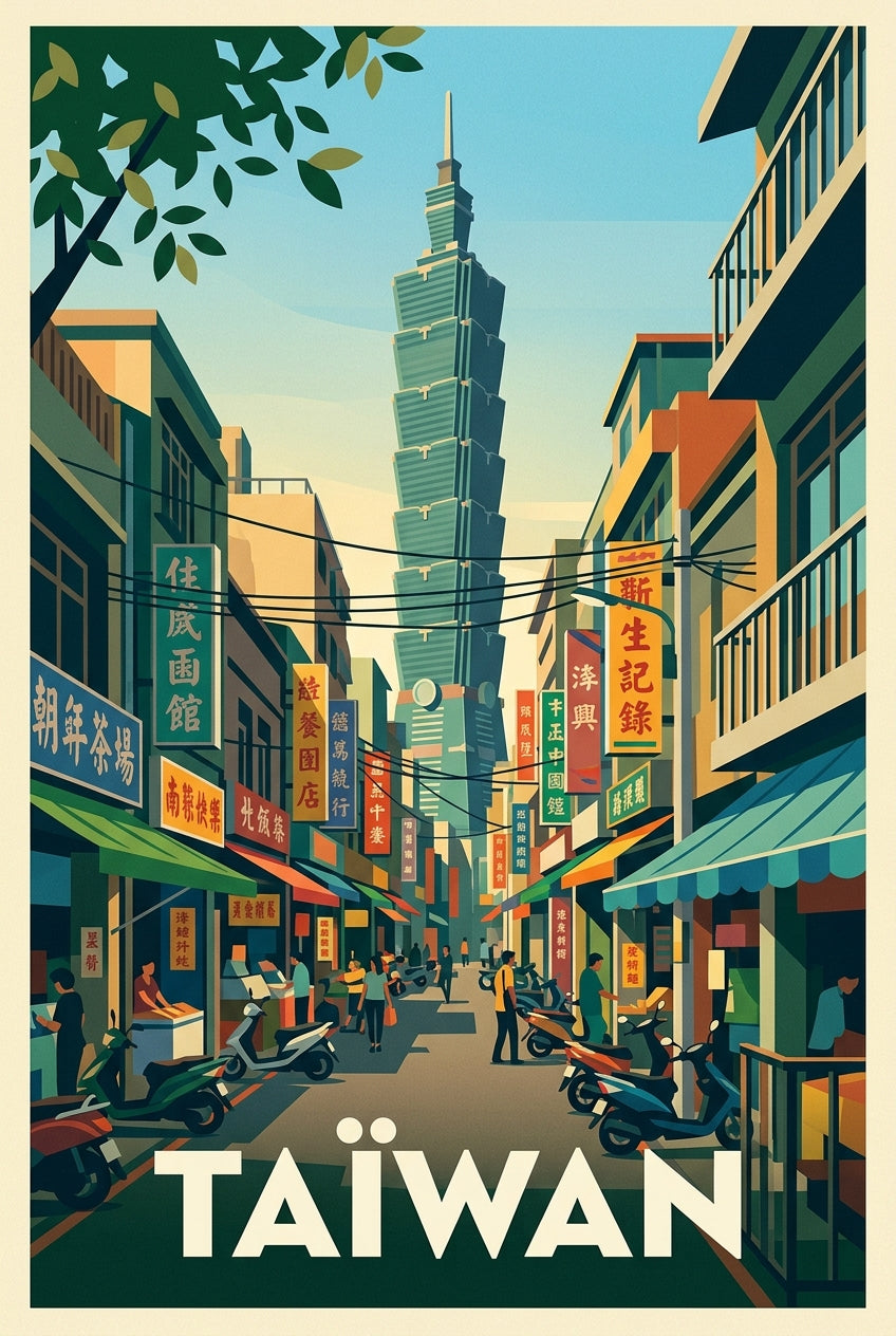Affiche de Taïwan, tour Taipei 101 | Afich