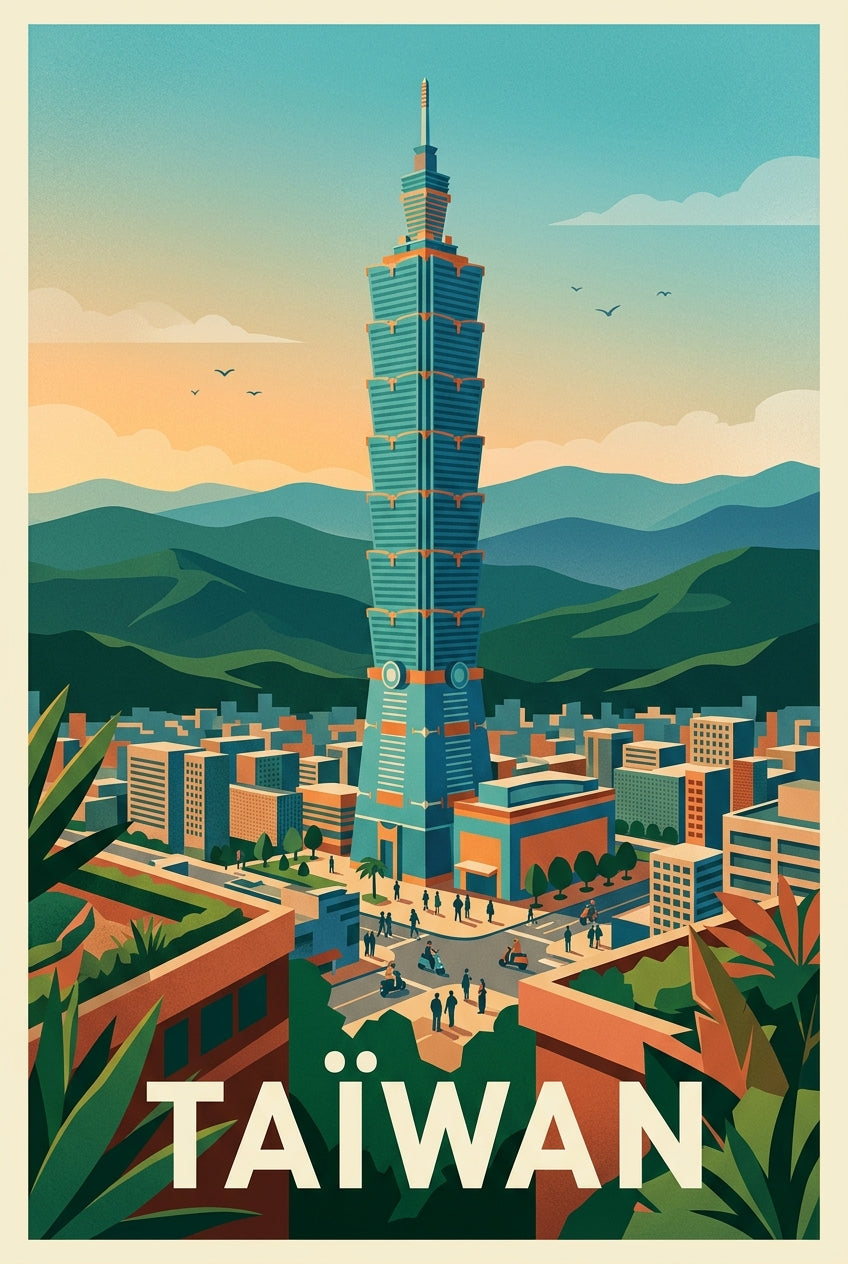Affiche de Taïwan, tour Taipei 101 | Afich
