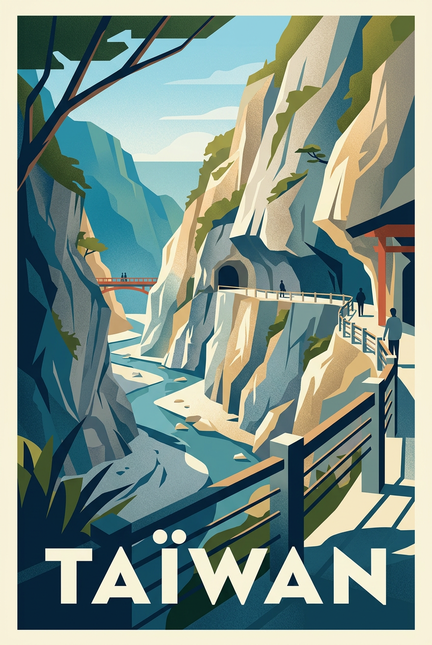 Affiche de Taïwan, les Gorges de Taroko | Afich
