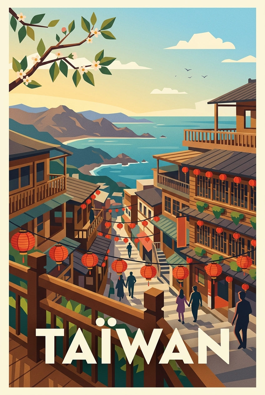 Affiche de Taïwan, lanternes de Jiufen | Afich