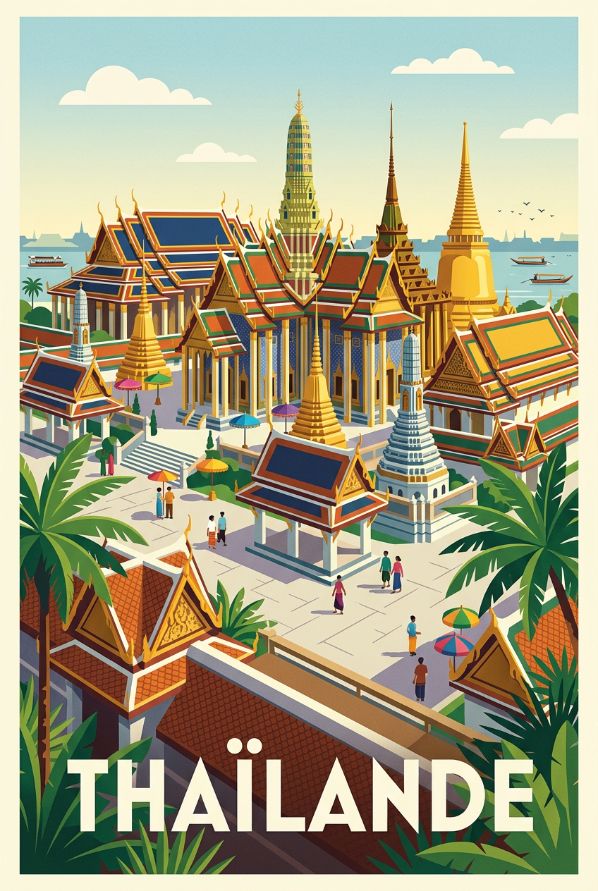 Poster Thaïlande, temples de Bangkok | Afich