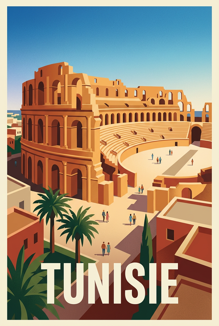 Poster de Tunisie, l'amphithéâtre d'El Jem