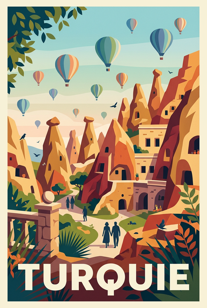 Affiche de Turquie, montgolfières Cappadoce | Afich