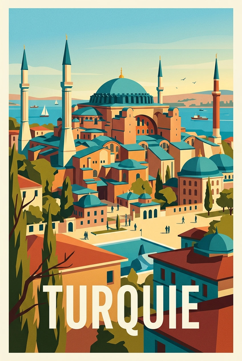 Affiche de Turquie, poster mosquée Sainte-Sophie