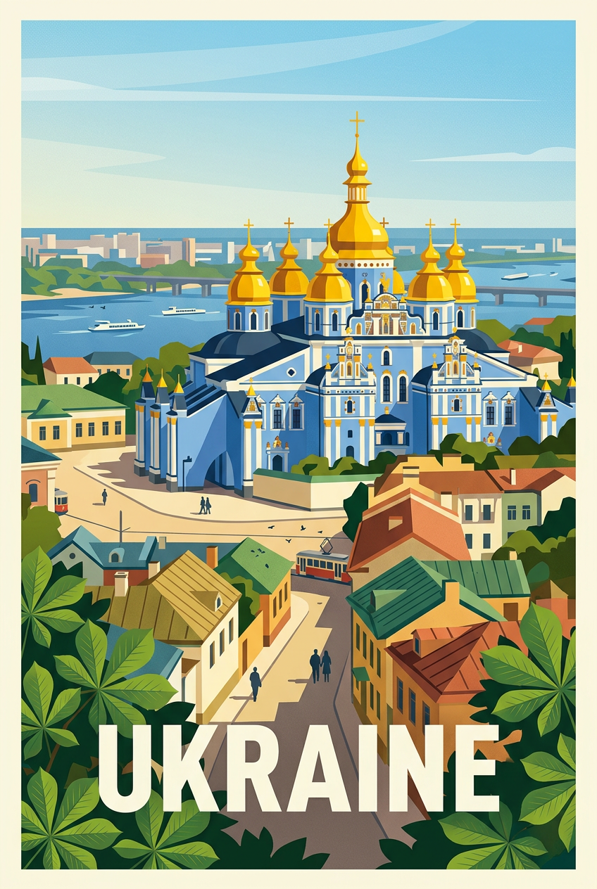 Poster d'Ukraine, affiche Kiev voyage | Afich