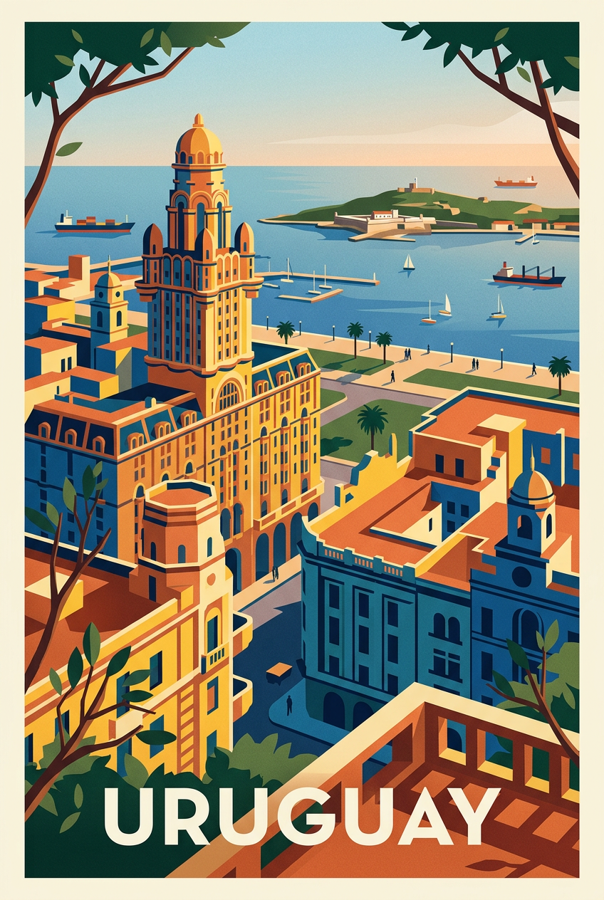 Affiche d'Uruguay, Palais Salvo Montevideo | Afich