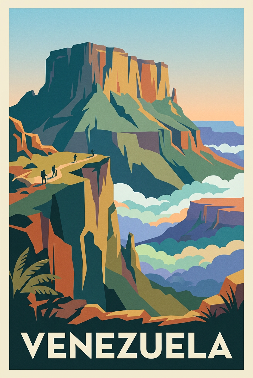Affiche du Venezuela, randonnée Tepuy | Afich