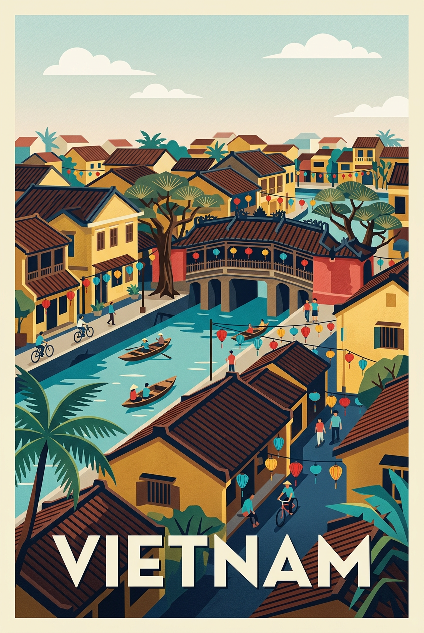 Affiche du Vietnam, lanternes de Hoi An | Afich