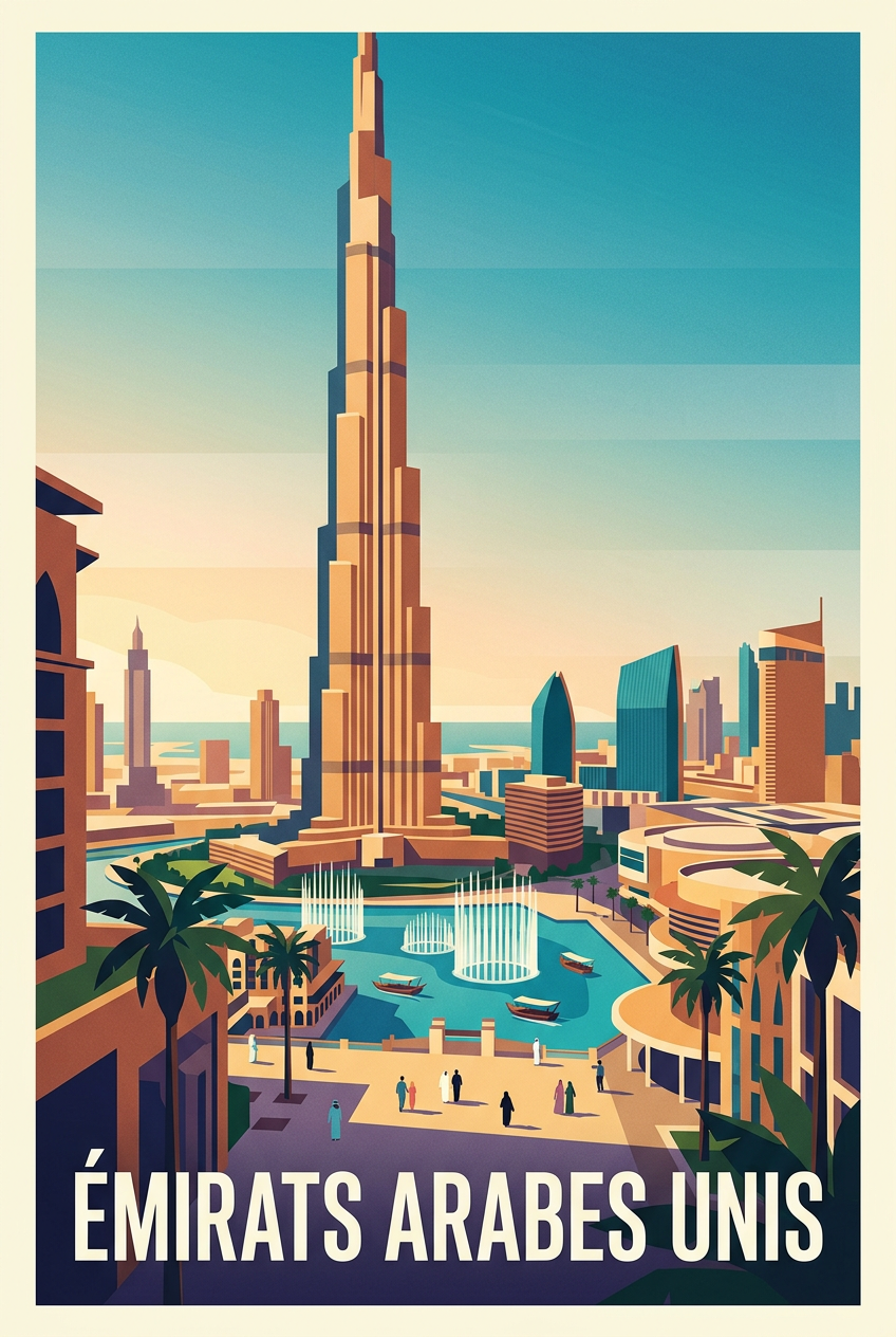 Affiche des Émirats Arabes Unis, poster Dubaï | Afich