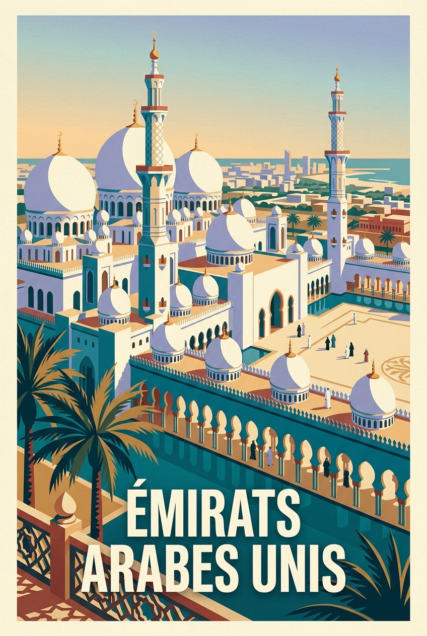 Affiche des Émirats Arabes Unis, poster voyage | Afich
