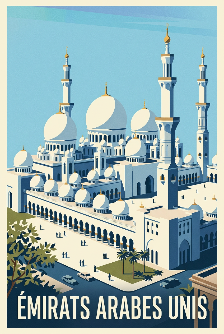 Affiche des Émirats Arabes Unis, Grande Mosquée | Afich