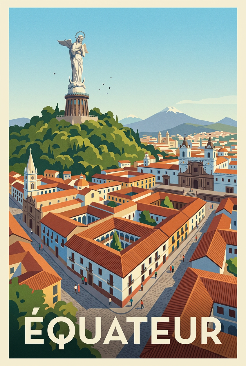 Affiche d'Équateur, la Vierge du Panecillo | Afich