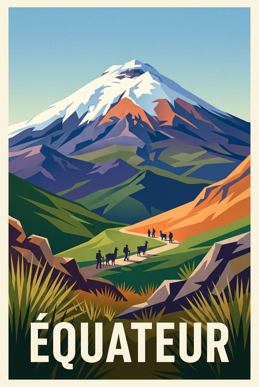 Affiche de l'Équateur, volcan des Andes | Afich