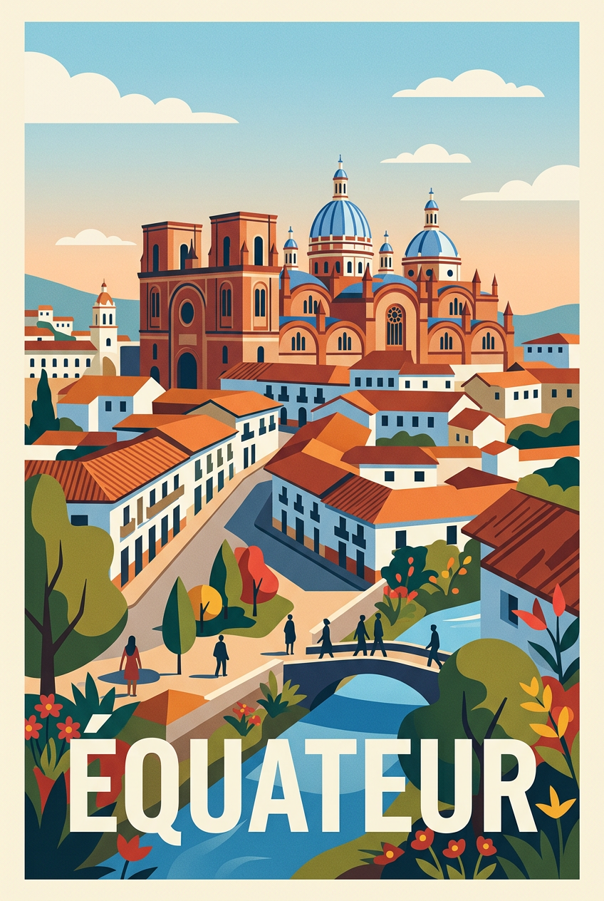 Affiche d'Équateur, cathédrale de Cuenca | Afich
