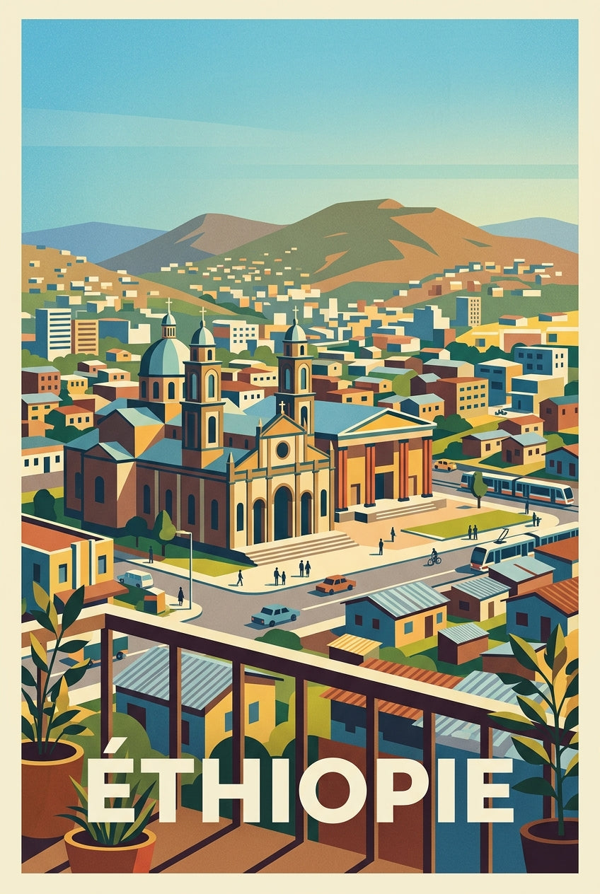 Poster d'Éthiopie, ville d'Addis-Abeba | Afich