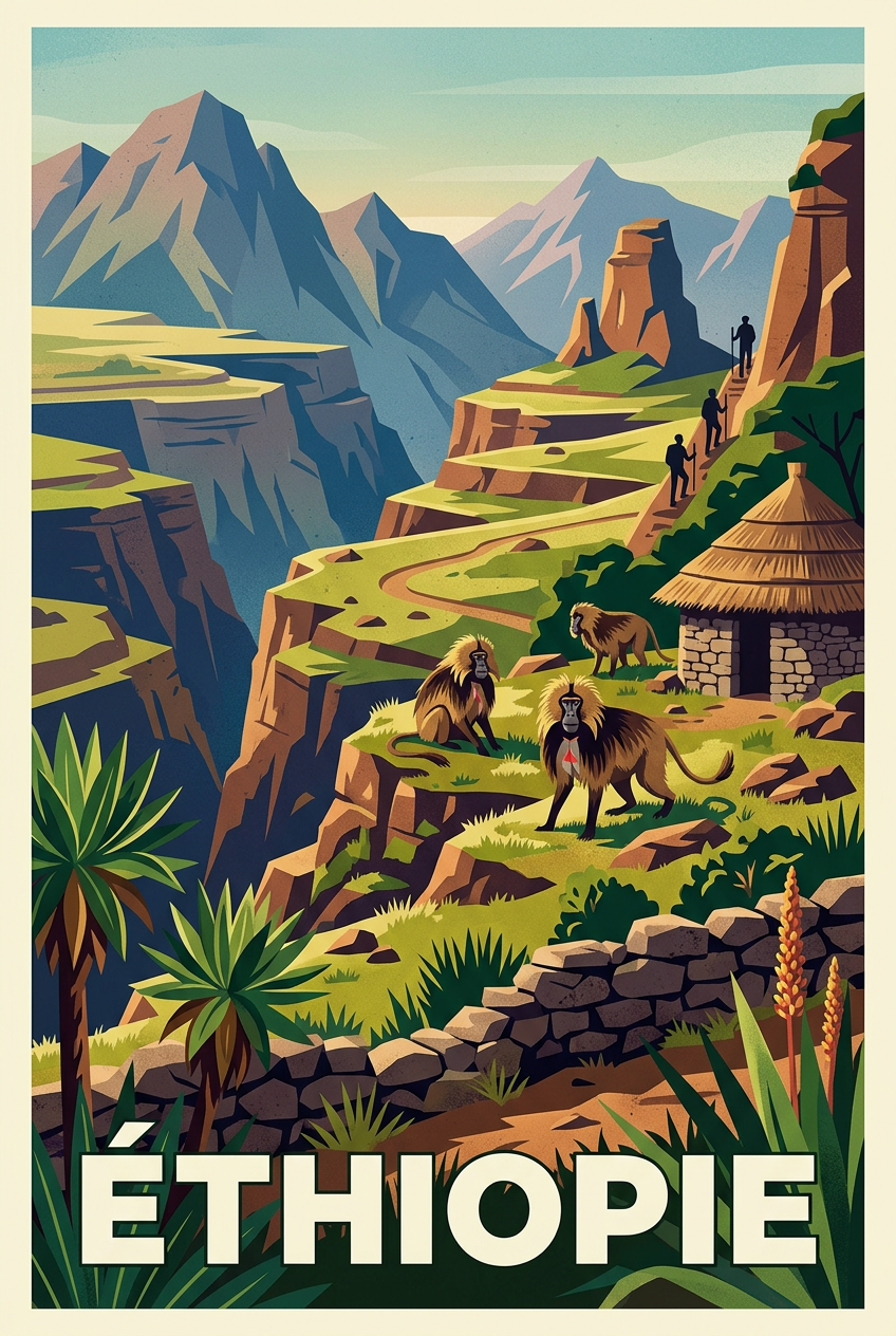 Affiche d'Éthiopie, poster paysages d'Afrique | Afich