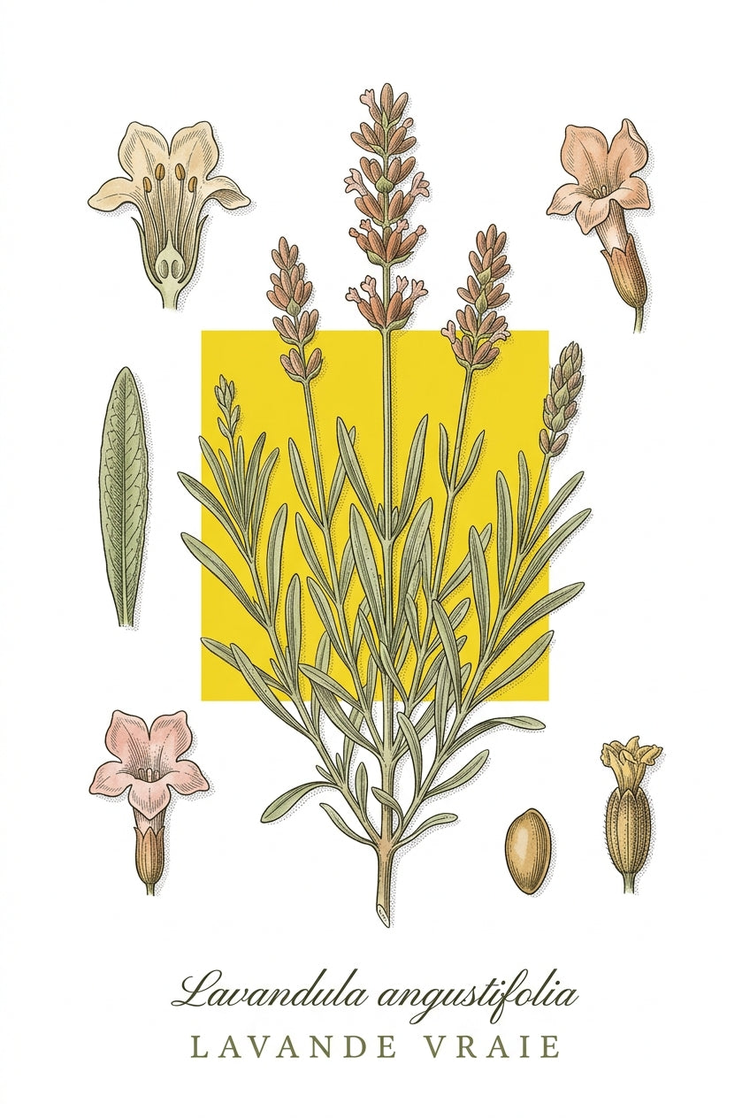 Affiche de lavande vraie, décor botanique | Afich