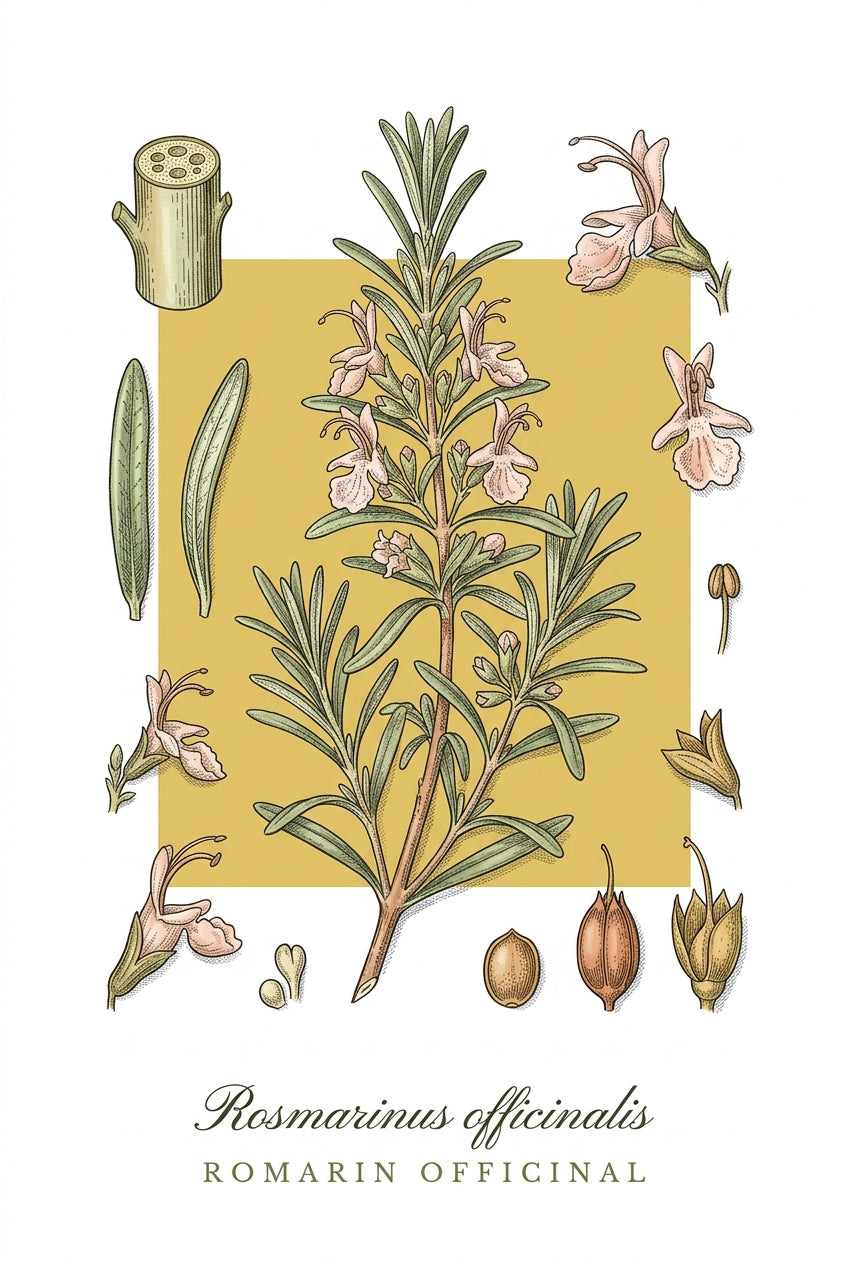 Poster de Romarin, illustration botanique | Afich