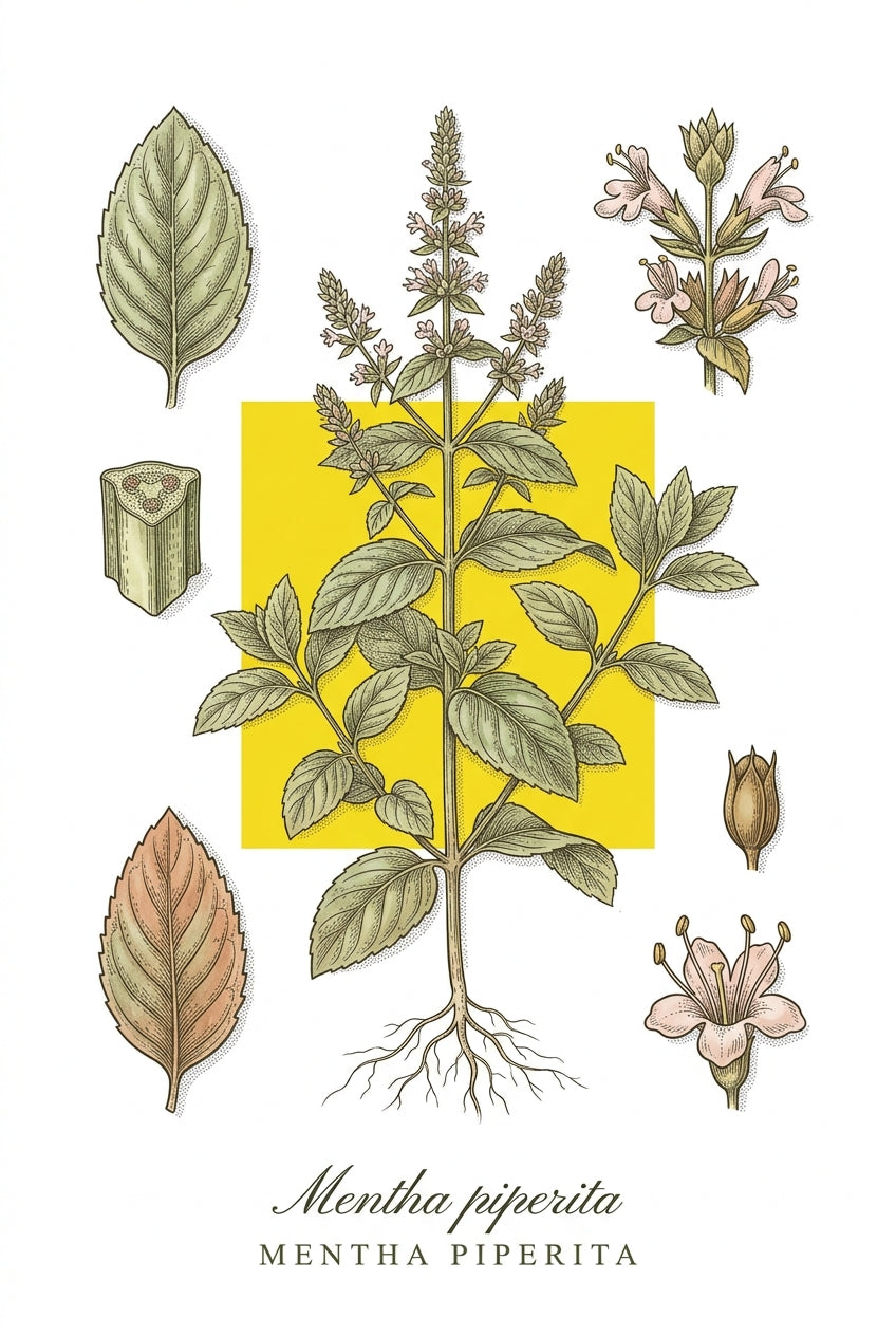 Affiche de menthe poivrée, style botanique | Afich