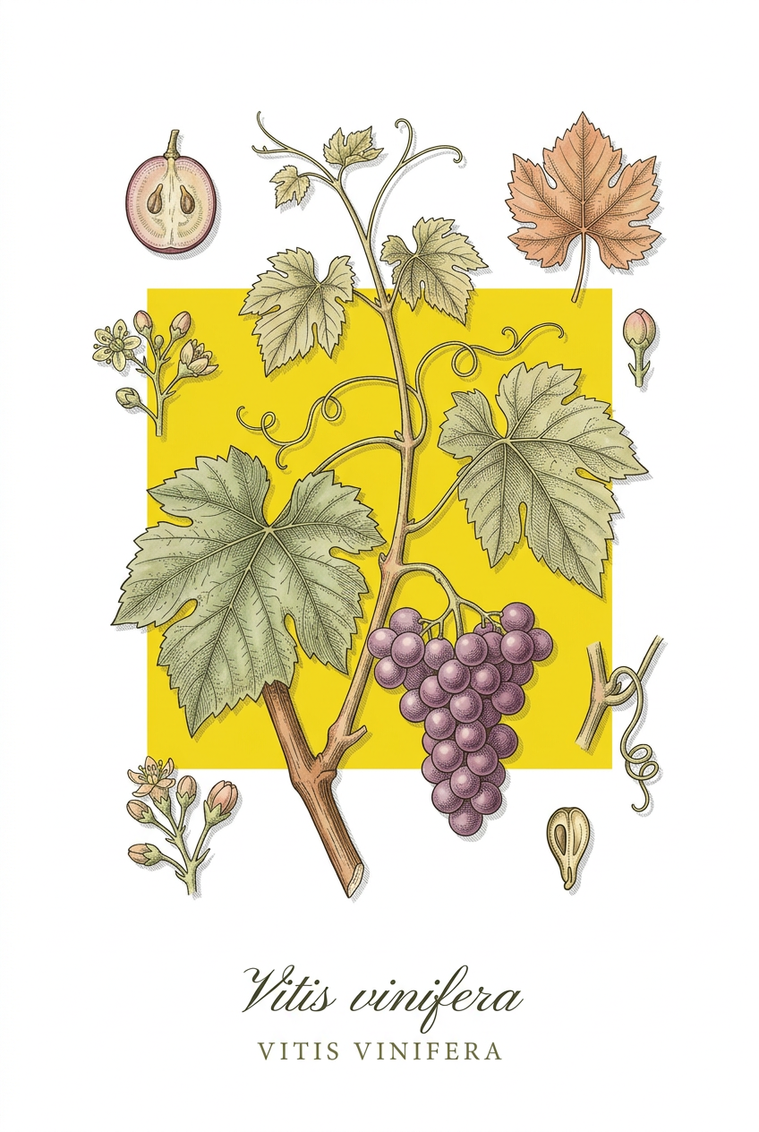 Affiche de Vitis Vinifera, poster botanique | Afich