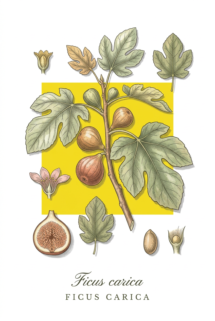 Affiche du Figuier commun, poster illustration | Afich