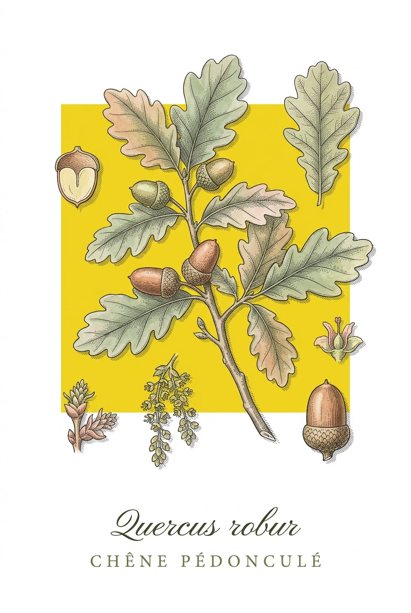 Affiche de chêne pédonculé, poster Quercus robur | Afich