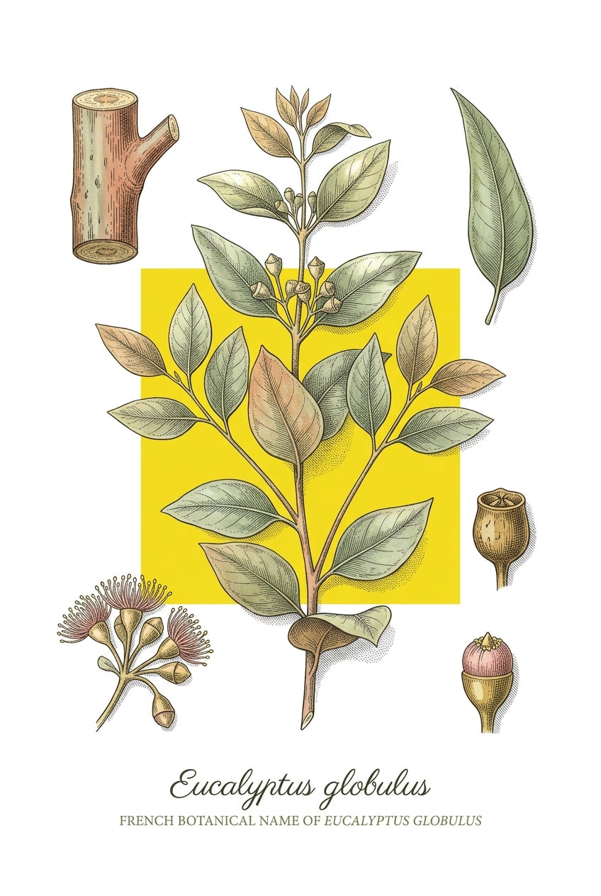 Affiche d'Eucalyptus globulus, style vintage | Afich