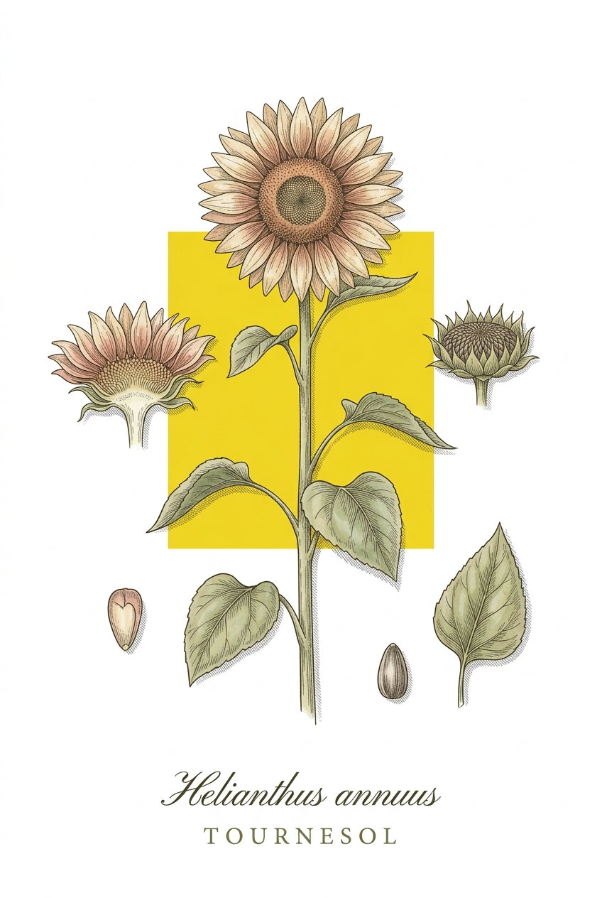 Poster de tournesol, affiche botanique | Afich