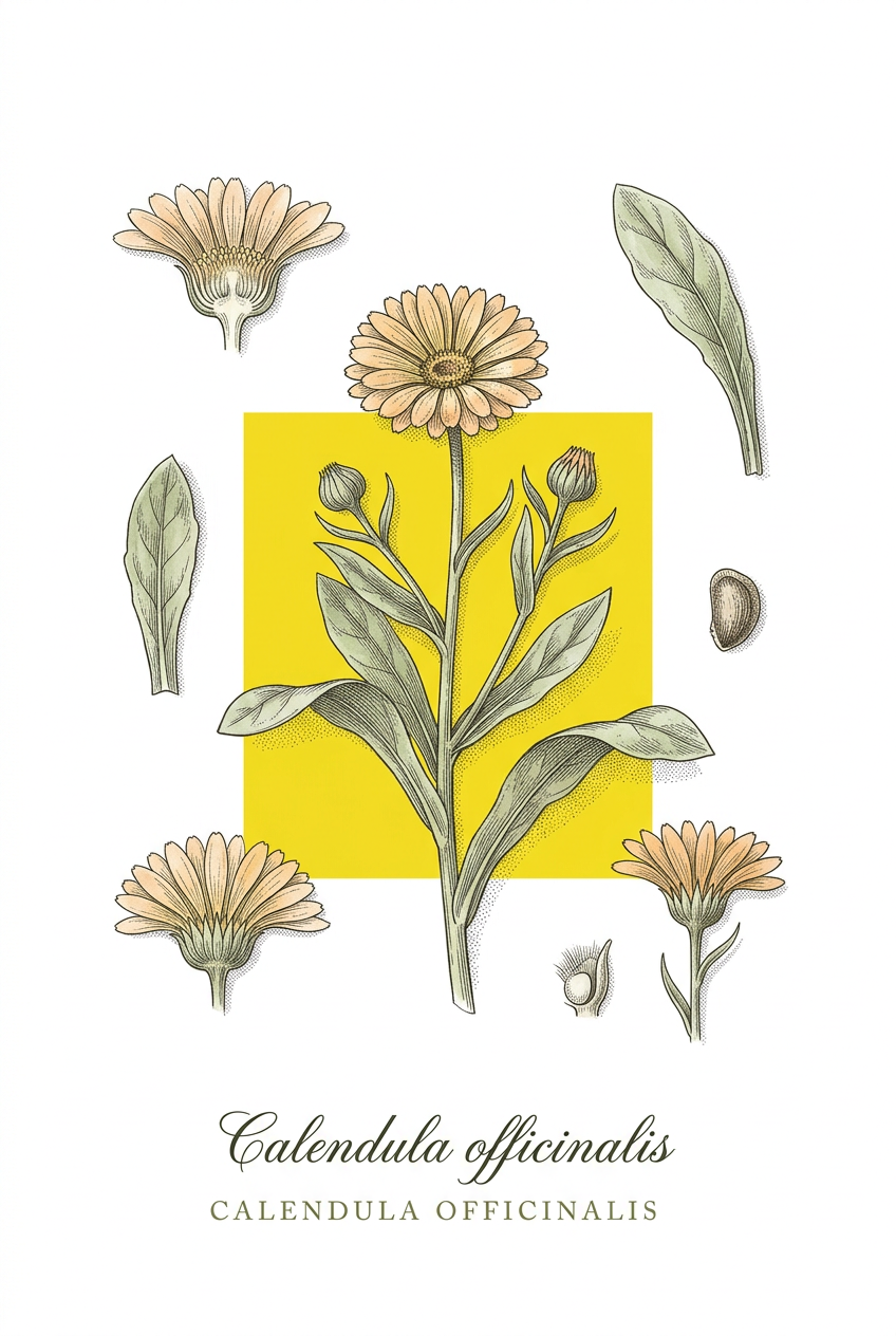 Affiche de Souci, poster Calendula officinalis