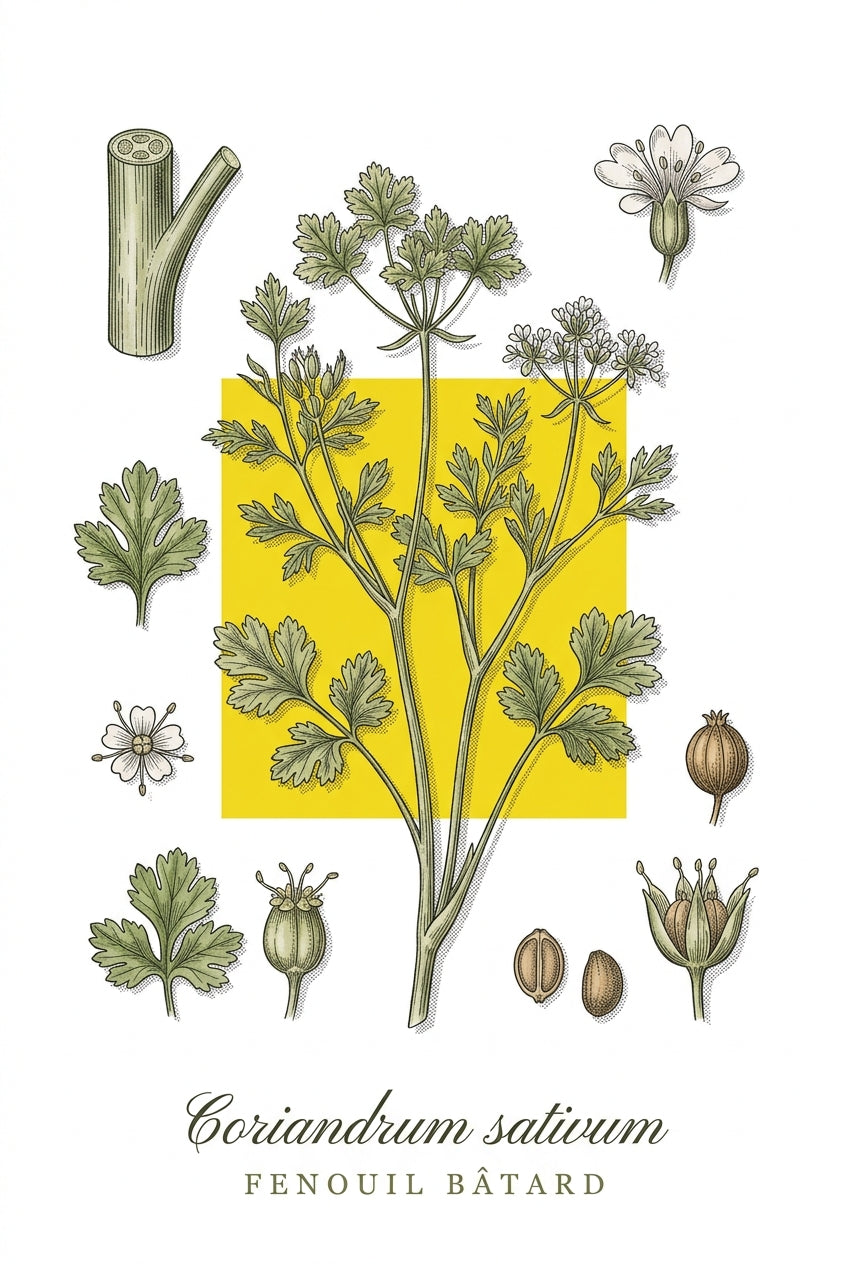 Affiche de coriandre, poster Coriandrum sativum | Afich