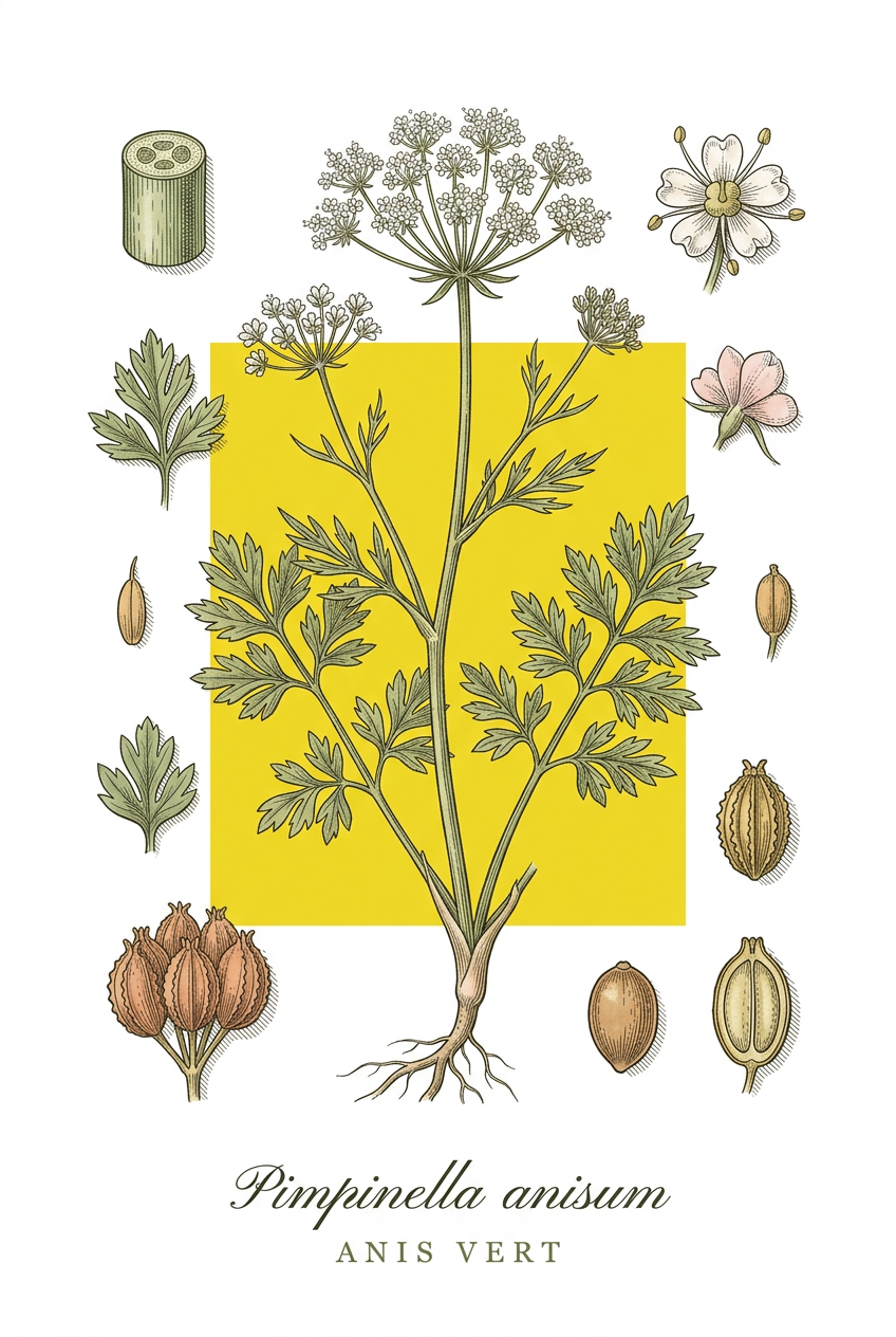 Affiche d'Anis Vert, poster botanique de jardin