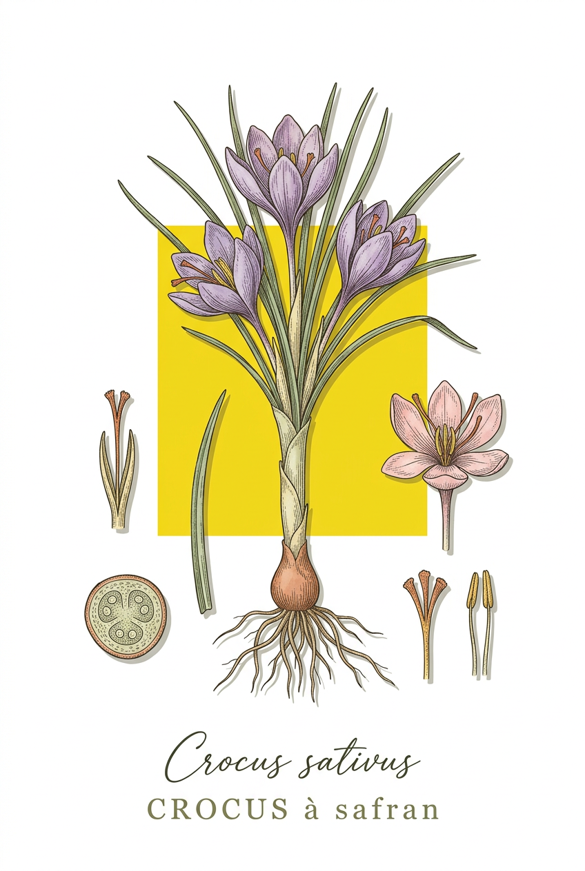 Affiche de Safran, poster Crocus sativus | Afich