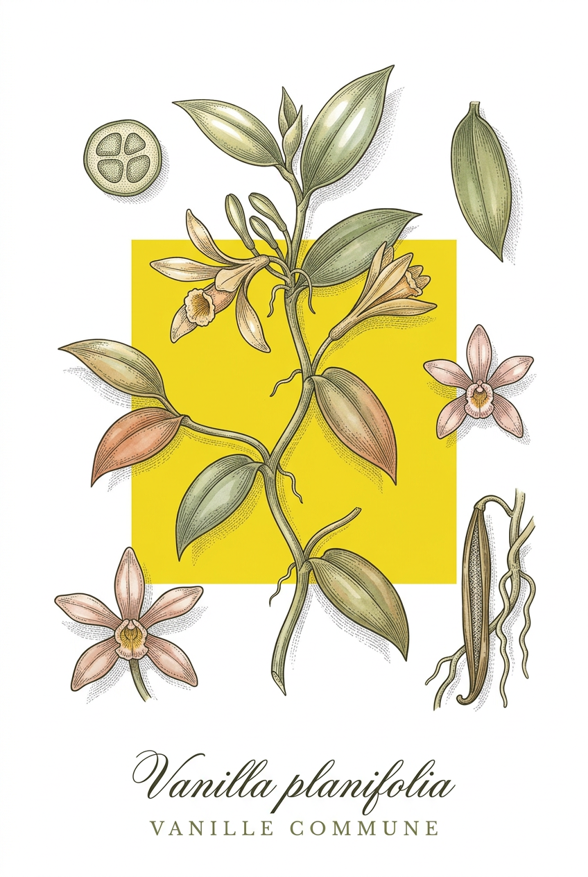 Affiche de Vanille, poster planche botanique | Afich