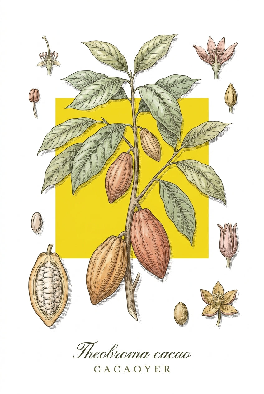 Affiche de cacaoyer, poster planche botanique | Afich