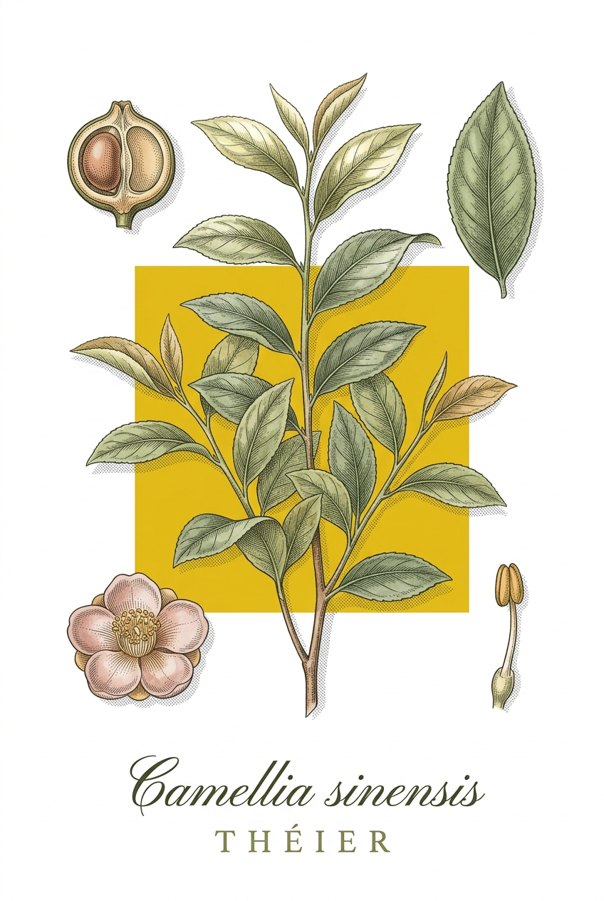 Affiche du Théier, poster Camellia sinensis | Afich