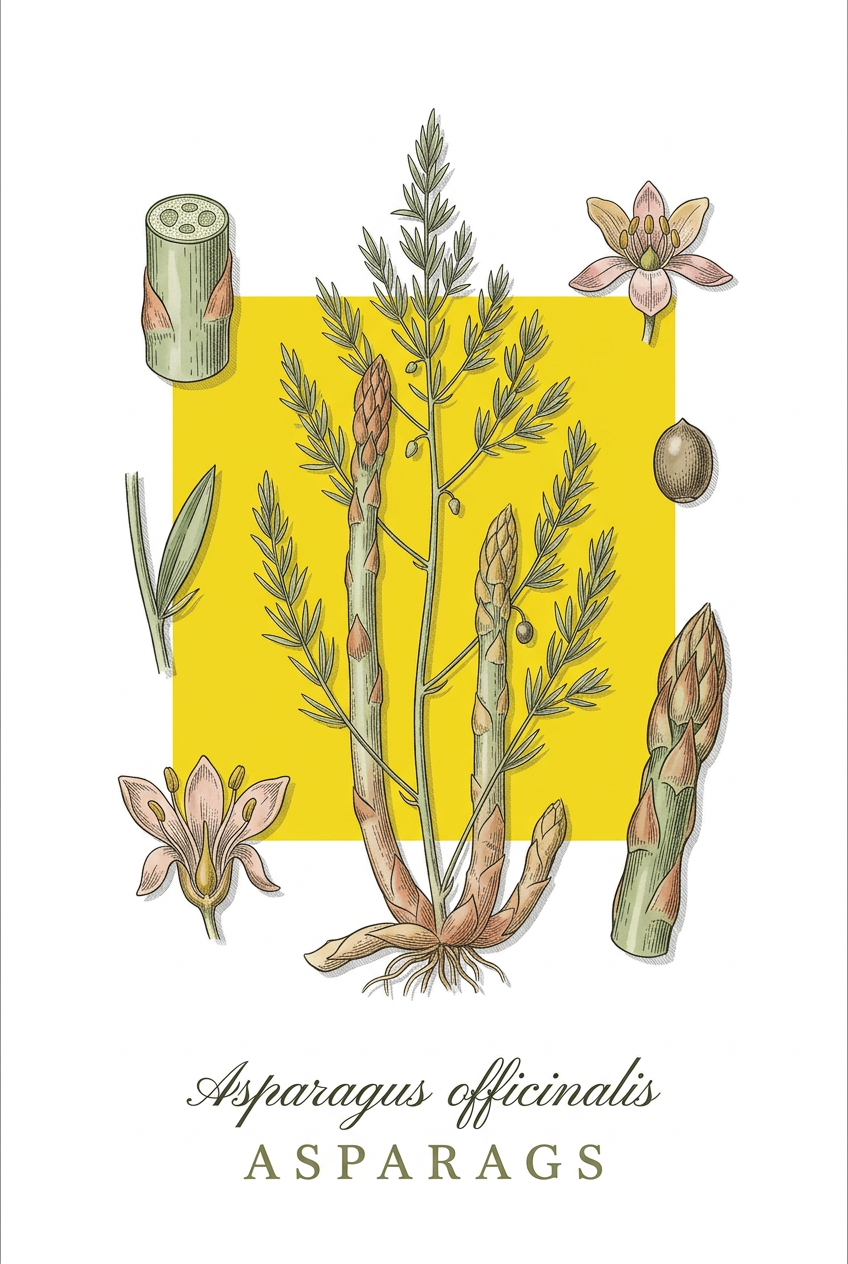 Affiche d'asperge, poster botanique