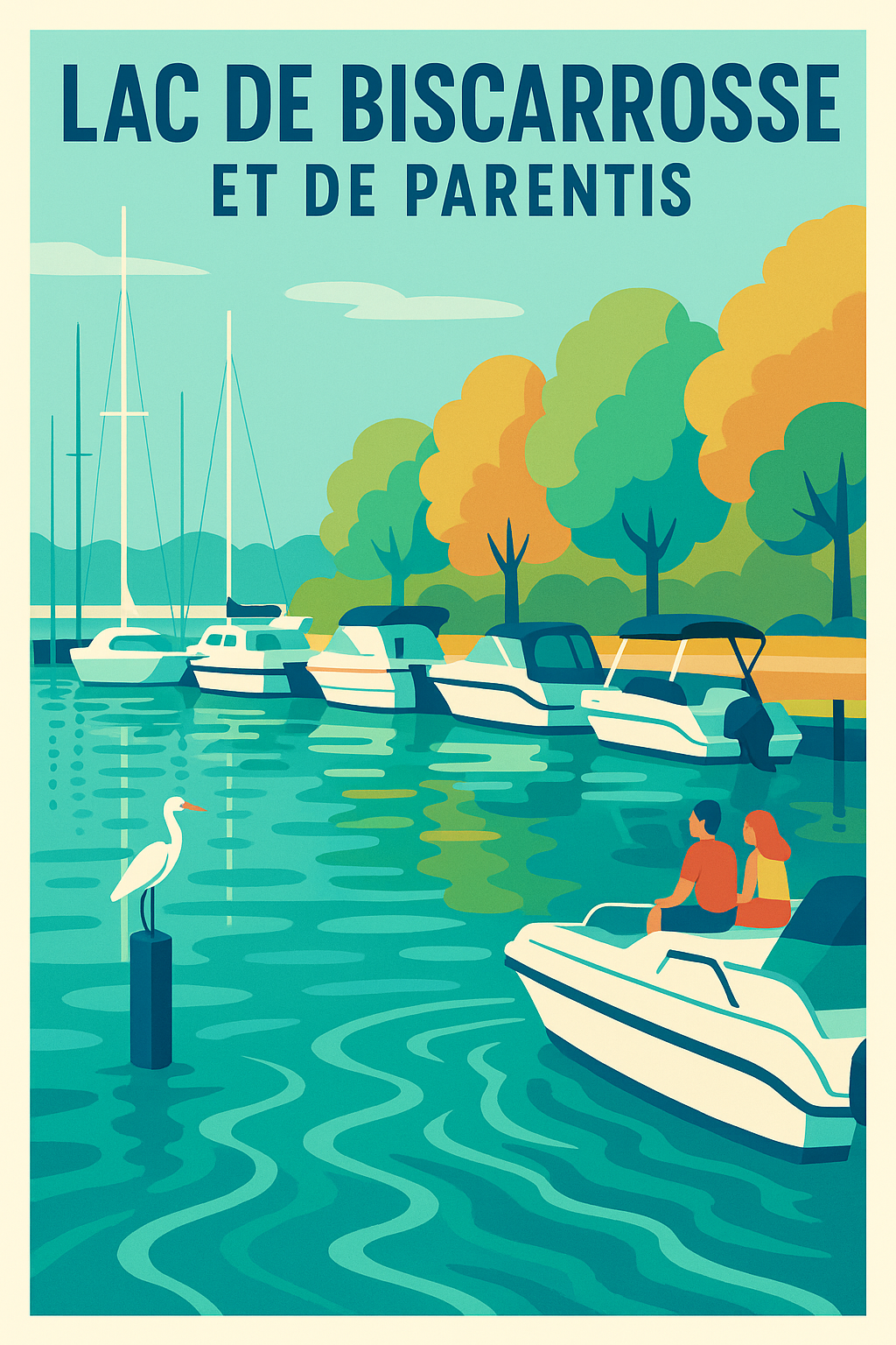 Affiche de Lac de Biscarrosse et de Parentis - Sérénité au fil de l'eau