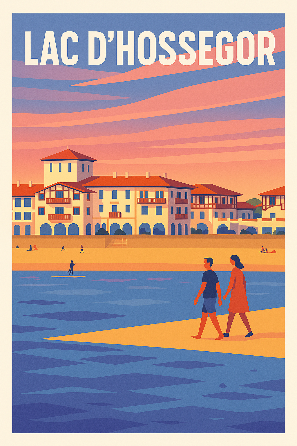 Affiche de Lac d'Hossegor - L'élégance landaise au coucher du soleil