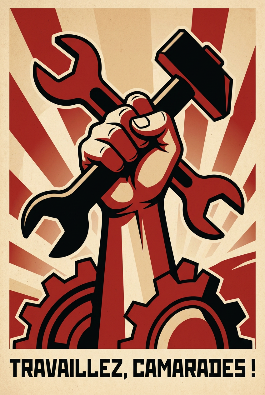 Affiche de propagande, Travaillez Camarades | Afich
