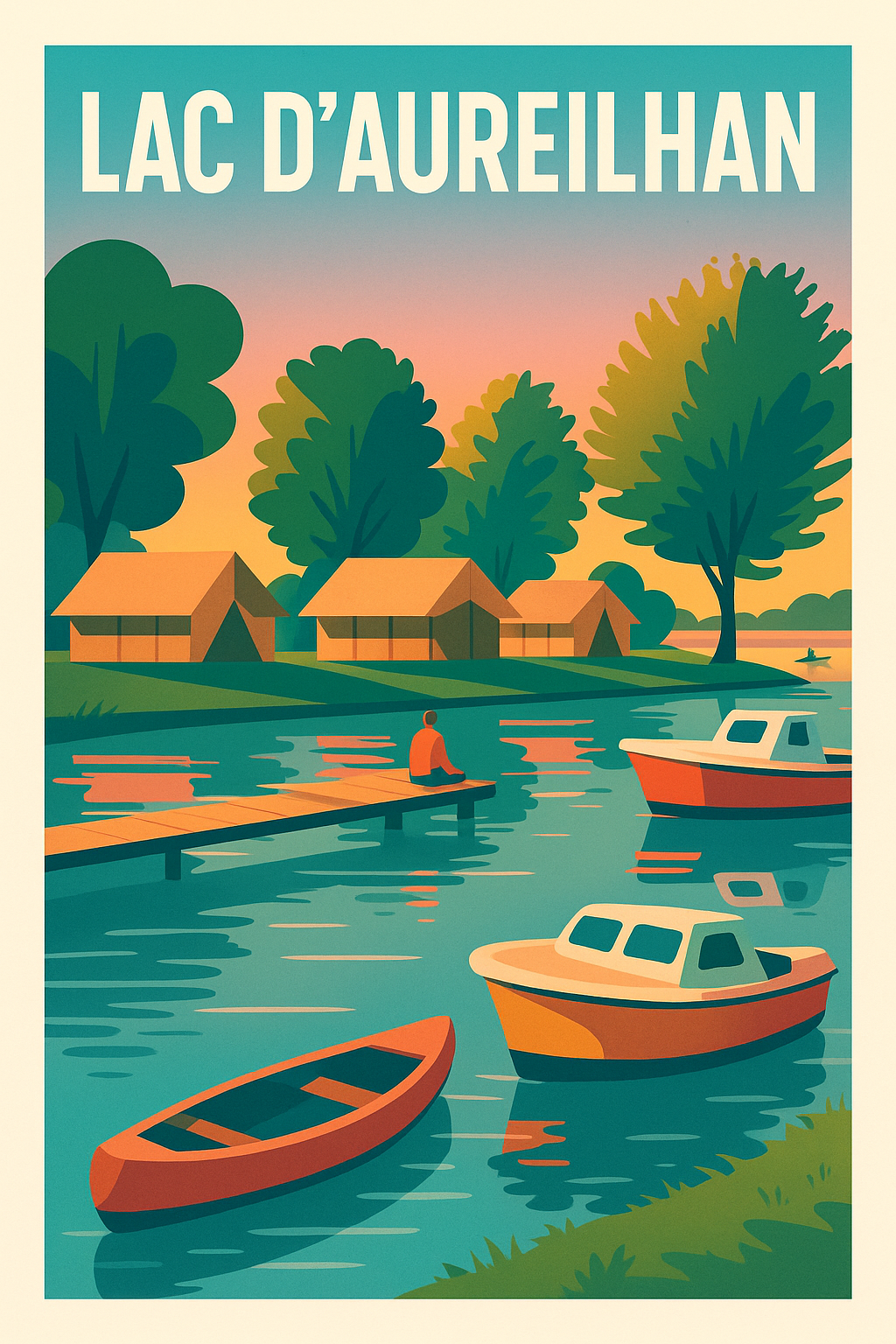 Affiche de Lac d'Aureilhan - Sérénité landaise au bord de l'eau