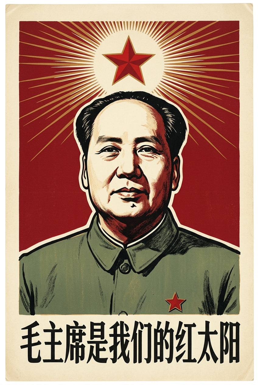 Affiche de Mao Zedong, étoile rouge | Afich