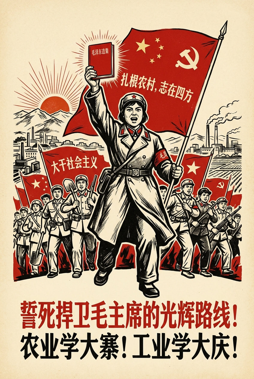 Poster de propagande chinoise, Petit Livre Rouge | Afich