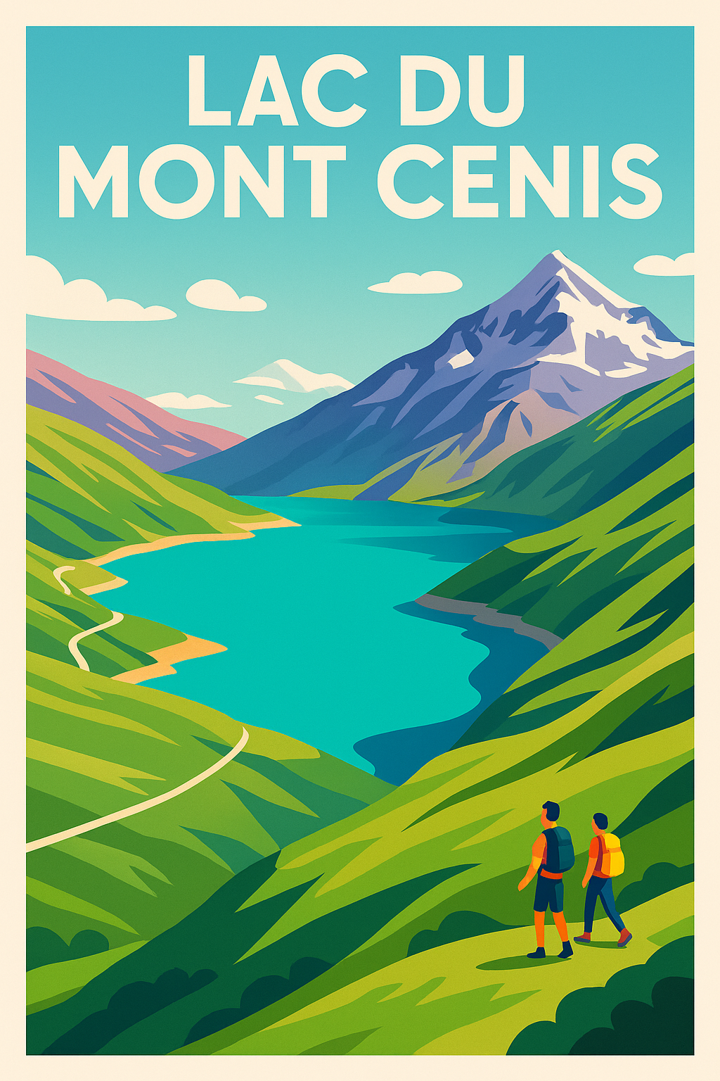 Affiche de Lac du Mont Cenis - L'éclat turquoise des sommets alpins