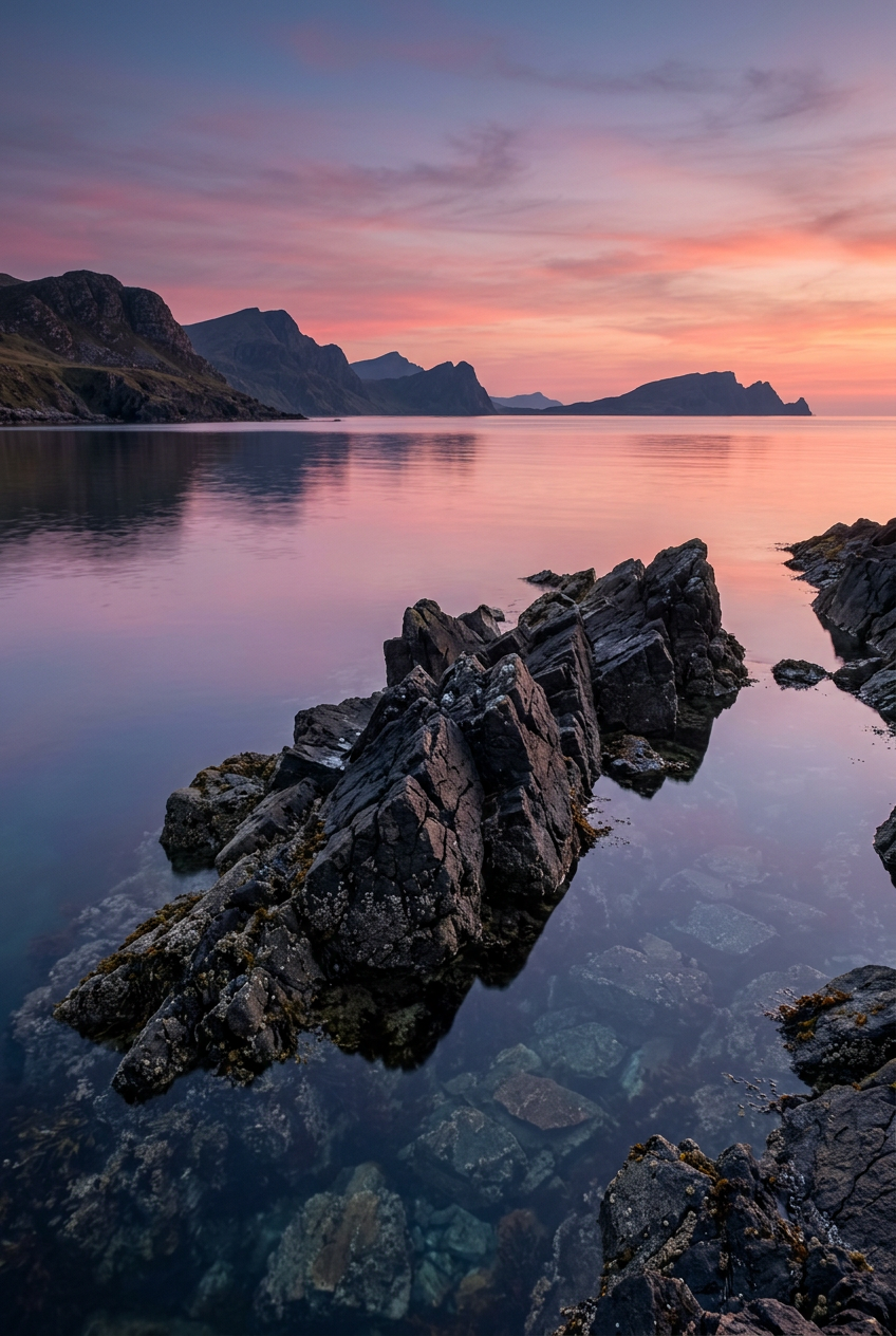 Affiche de Norvège, poster fjords au crépuscule