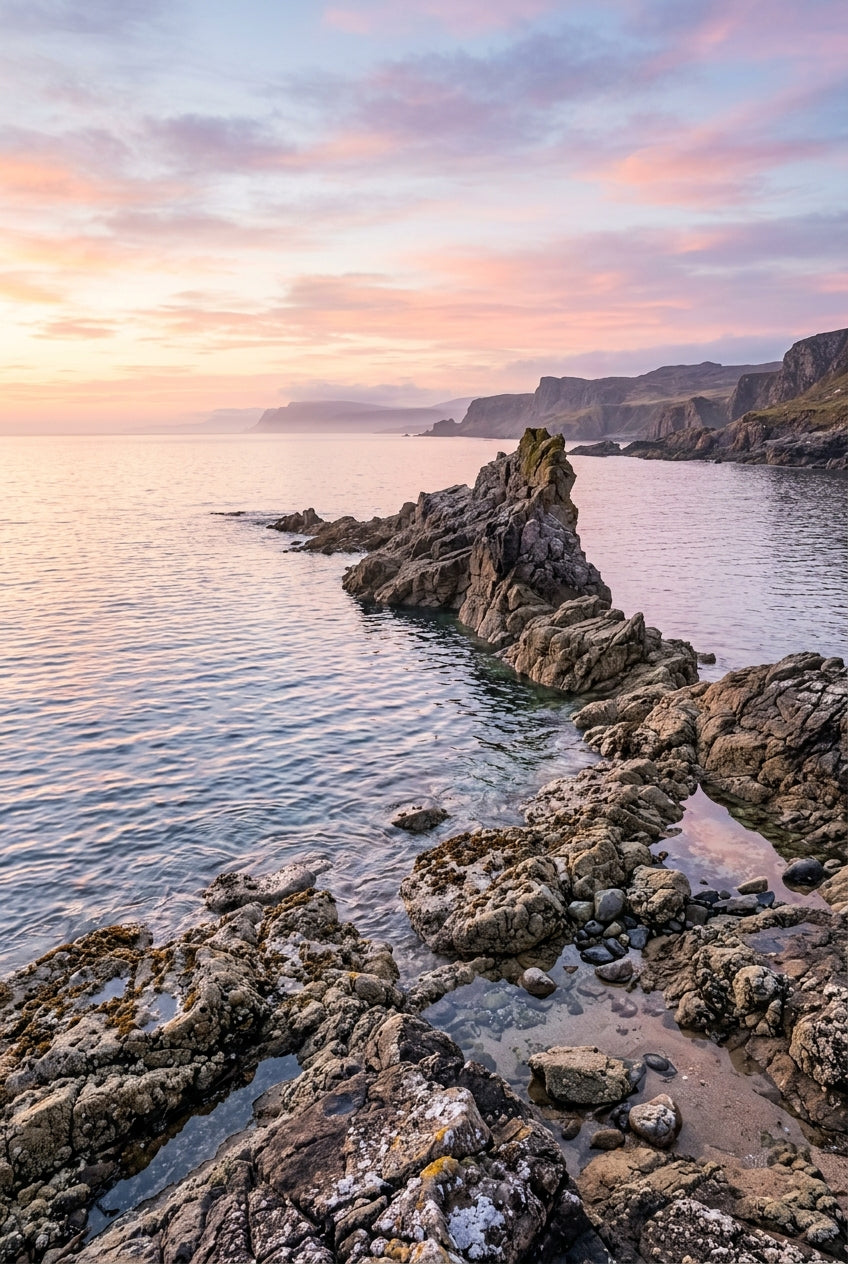 Poster d'Écosse, paysage de falaises