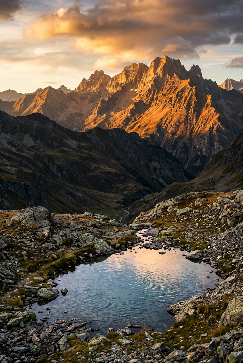 Affiche de haute montagne, poster lac d'altitude