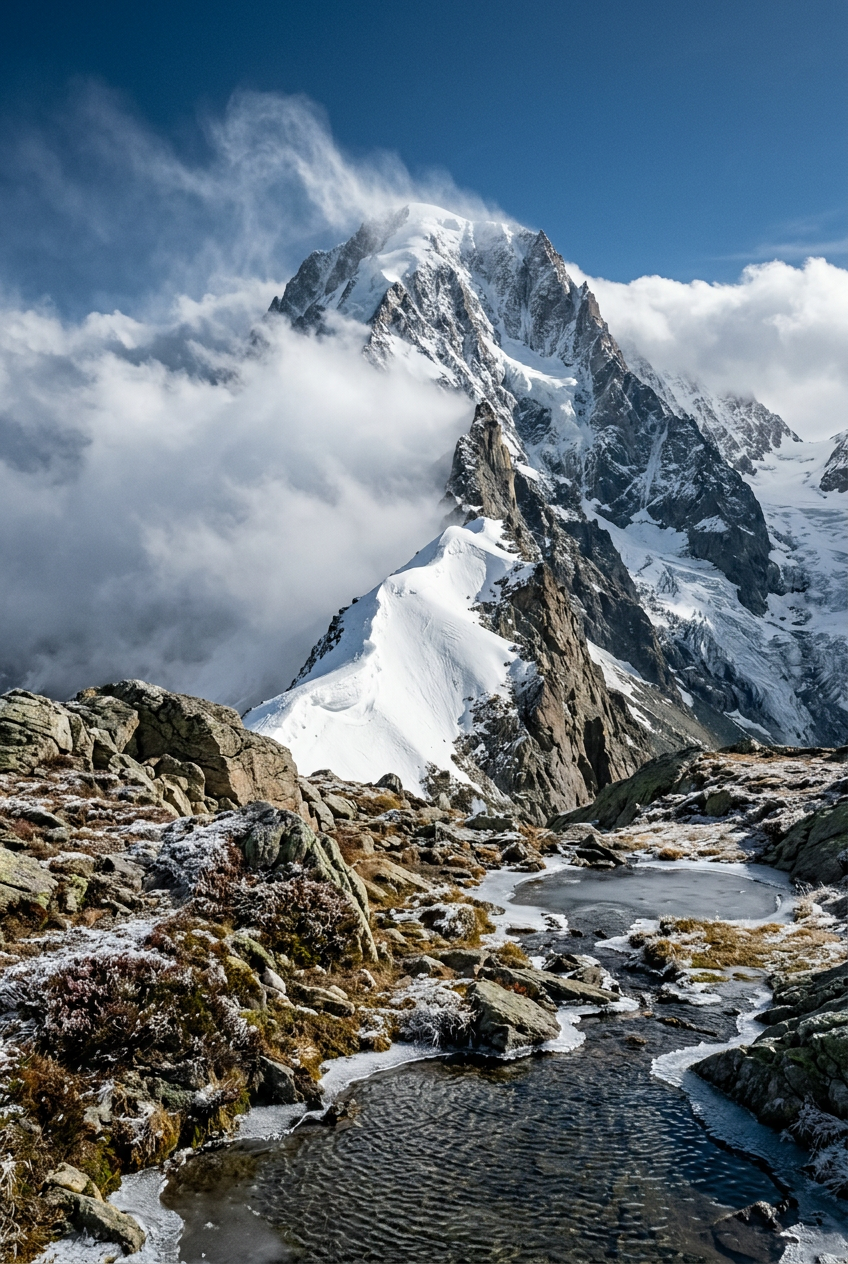 Affiche du Mont-Blanc, poster sommet enneigé