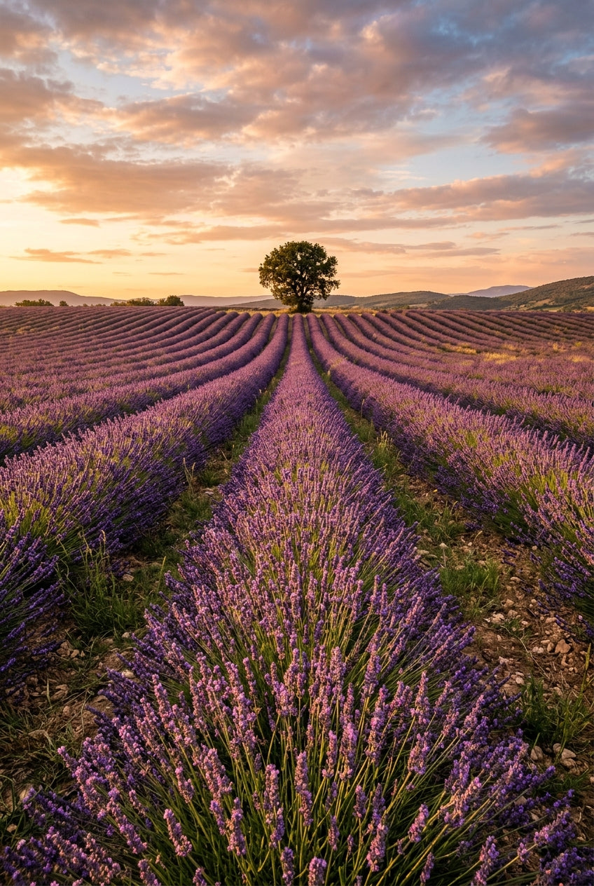 Poster de Provence, champ de lavande au soleil