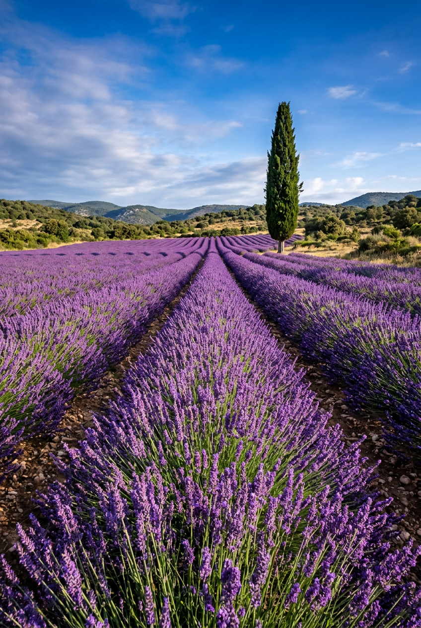 Affiche de Provence, poster champ de lavande